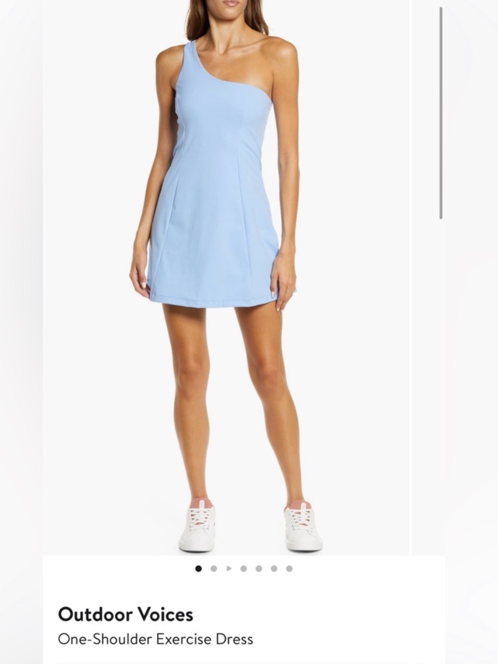 Outdoor Voices Light Blue One-Shoulder Mini Skirt